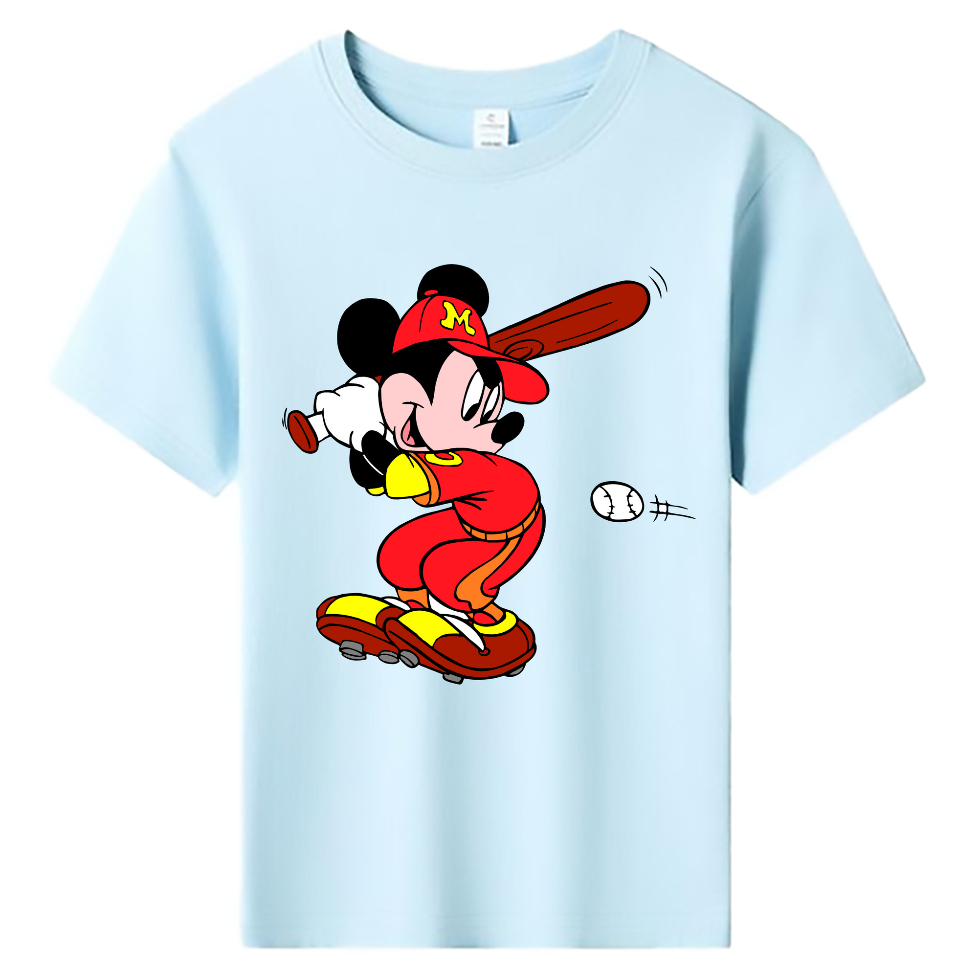 ミッキーマウス Mickey Mouse 綿100％キッズTシャツ（フロントプリント）
